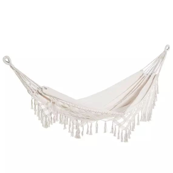 Hamac de voyage portable style bohème chic coton polyester beige
