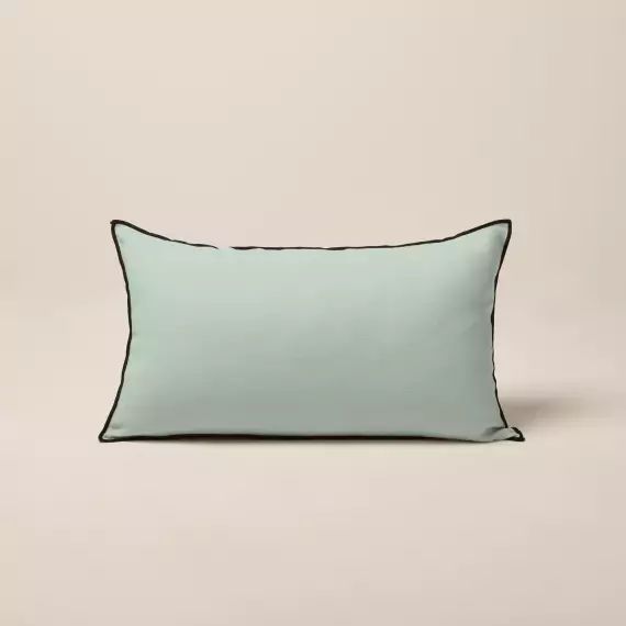 Housse de coussin CARLINA tilleul et bourdon noir – VERT