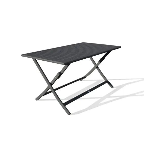 Table de jardin pliante en aluminium gris anthracite