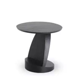 Table d’appoint Oblic en Bois, Teck massif certfié FSC – Couleur Noir – 59.44 x 59.44 x 49 cm – Designer Alan van Havre