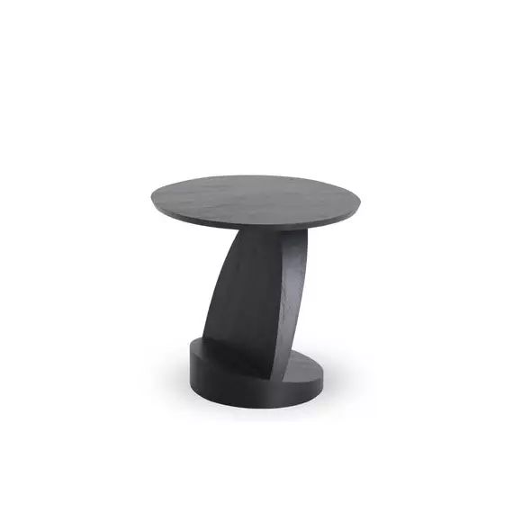 Table d’appoint Oblic en Bois, Teck massif certfié FSC – Couleur Noir – 59.44 x 59.44 x 49 cm – Designer Alan van Havre