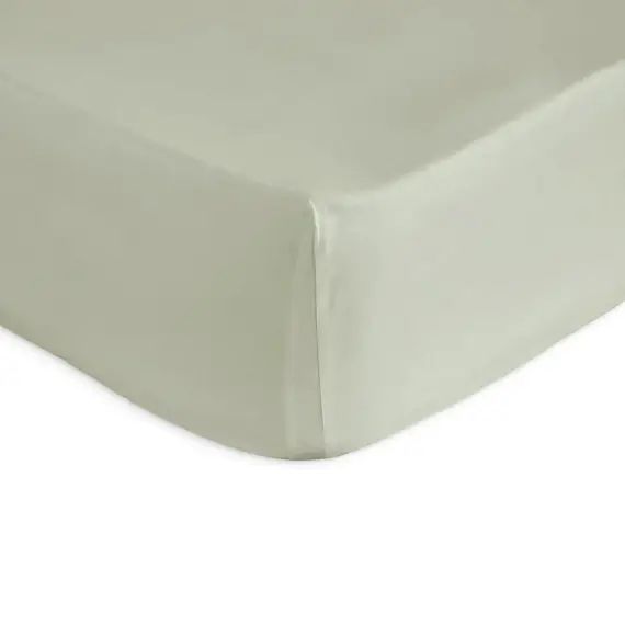 Drap housse en percale de coton PURE 140×200+28 cm vert