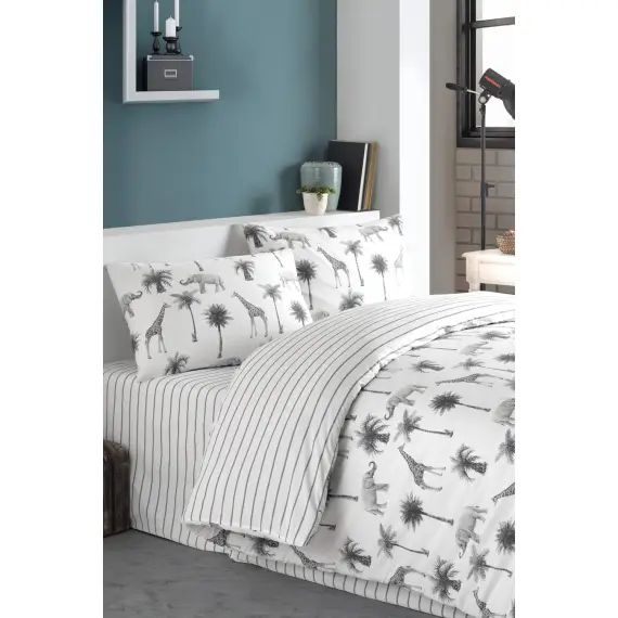 Parure housse de couette 200×200 cm et 2 taies d&rsquo;oreiller 65×65 cm