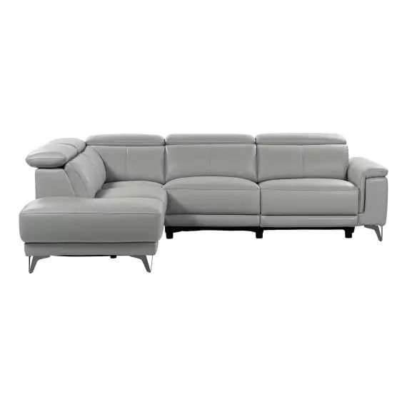 Canapé d’angle relax électrique 4 places ROXANE coloris gris