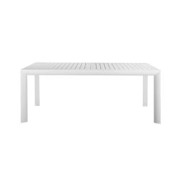 Table de jardin extensible en aluminium blanc 8/14 personnes L200/300