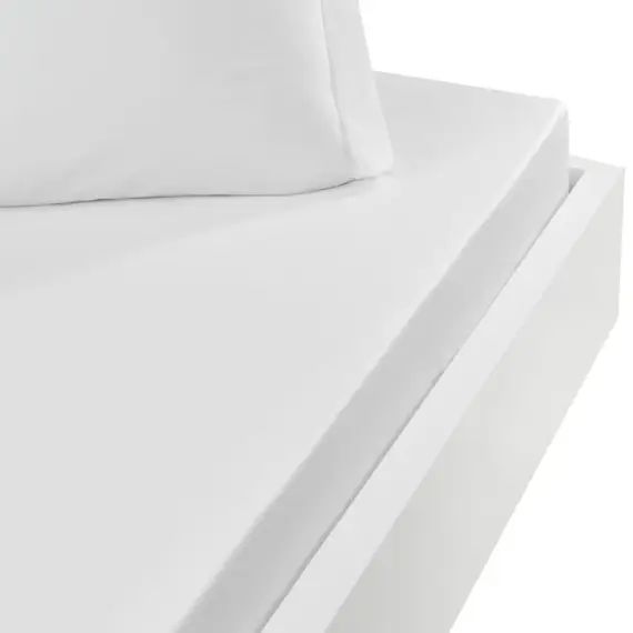 Drap housse en coton bonnet 30cm  blanc 80×200 cm