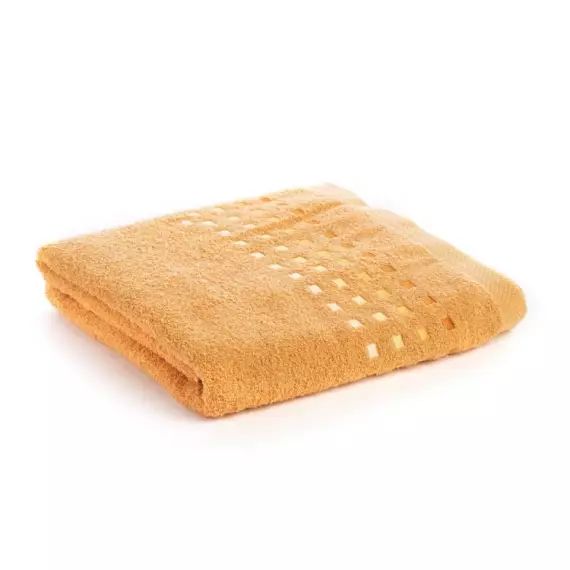 Drap de bain uni en 100% coton jaune 100×150