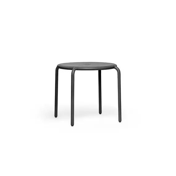 Table ronde Toní en Métal, Aluminium – Couleur Noir – 89.88 x 89.88 x 76 cm – Designer Erik  Stehmann