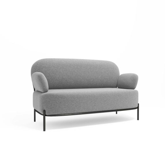 Canapé 2 places design en tissu gris foncé