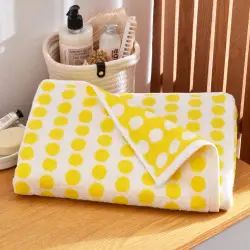Drap de bain 70×140 jaune en coton 450 g/m²