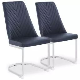 Lot de 2 chaises design mistigri simili noir