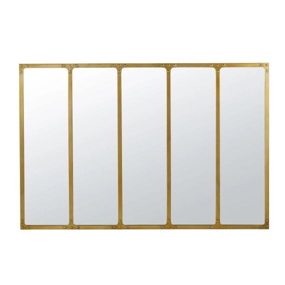 Miroir indus en métal doré 120×80