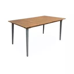 Table de jardin bois et acier 150cm