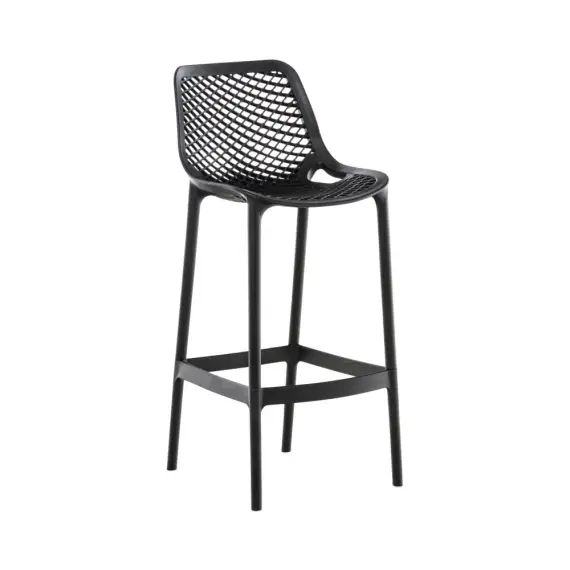 Tabouret de bar d&rsquo;extérieur avec repose-pieds similicuir Noir