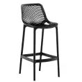 Tabouret de bar d'extérieur avec reposepieds similicuir Noir CLP  Mr