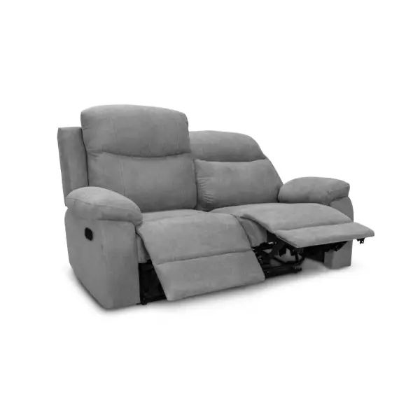 Canapé de relaxation 2 places en tissu BONA – Gris clair – 154 x 90 x 100 cm – Usinestreet