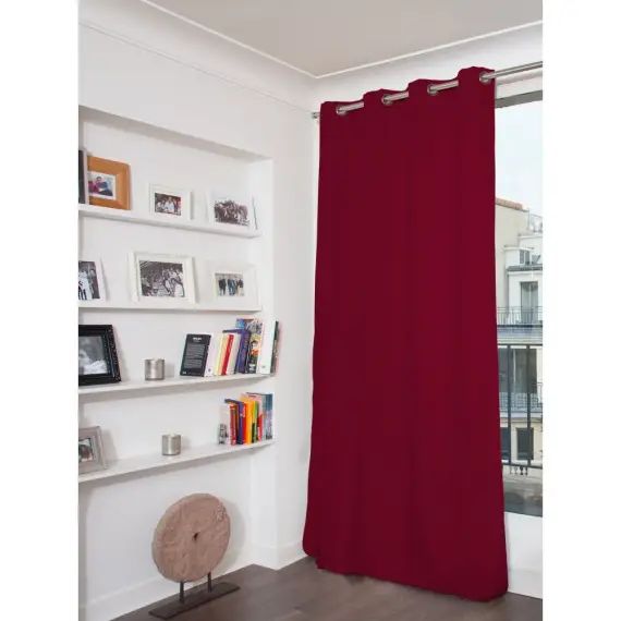 Rideau phonique thermique occultant velours rouge 130×260