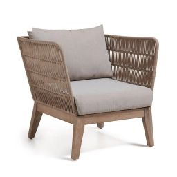 Belleny – 2 fauteuils de jardin vintage bois et corde – Couleur – Naturel