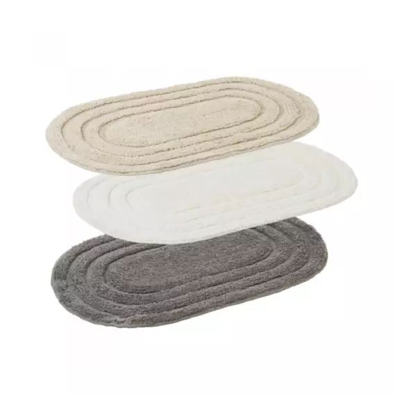 Tapis de bain coton ovales L63cm – Lot de 3