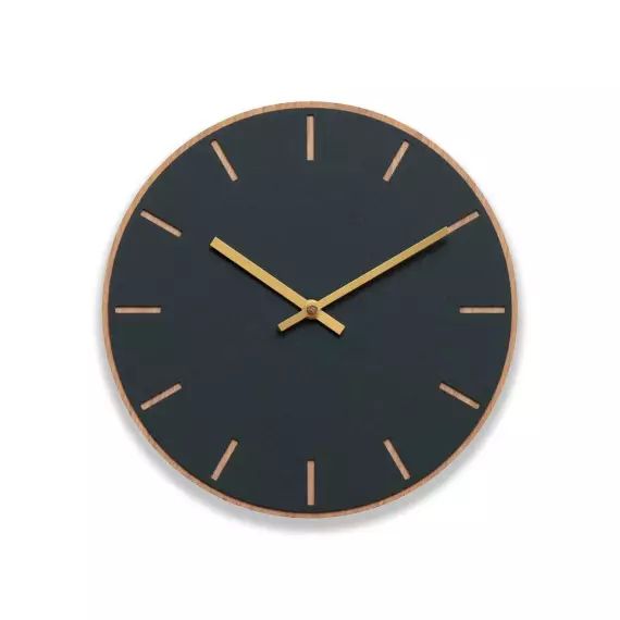 Horloge murale en linoléum gris D28cm