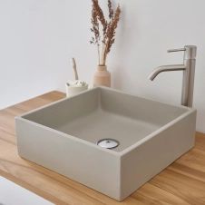Vasque carrée en béton gris 37