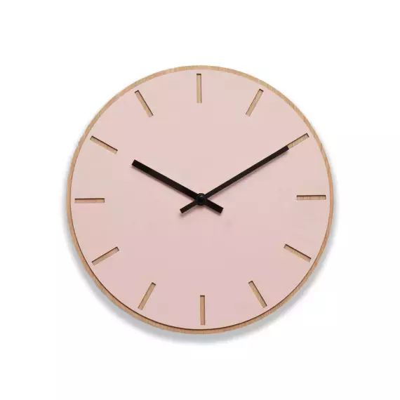 Horloge murale en linoléum rose D28cm