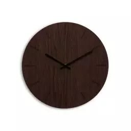 Horloge murale en bois marron D38cm