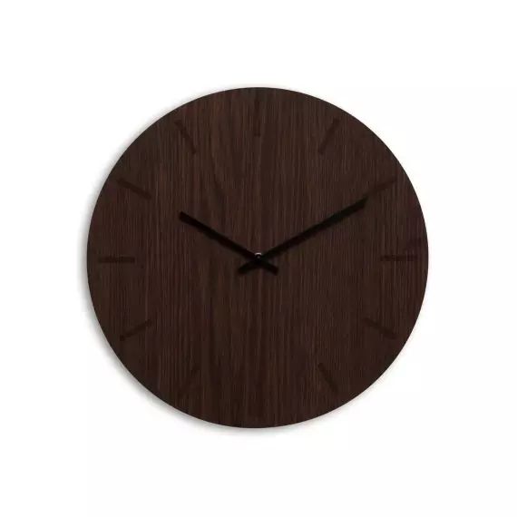 Horloge murale en bois marron D38cm