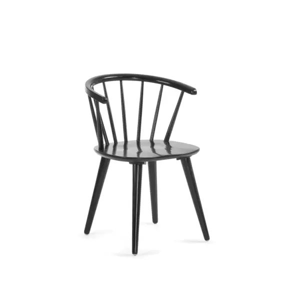 Trise – Lot de 2 chaises en bois massif d’hévéa – Couleur – Noir