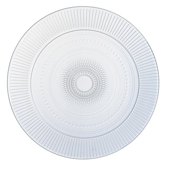 Assiette plate en verre transparent D27cm