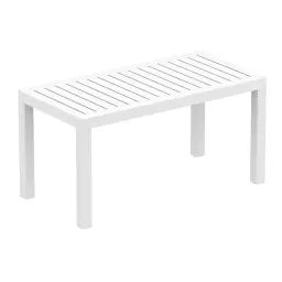 Table de jardin réctangulaire en plastique Blanc