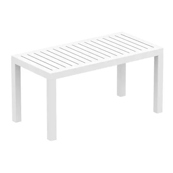 Table de jardin réctangulaire en plastique Blanc