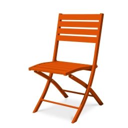 Chaise de jardin pliante en aluminium orange