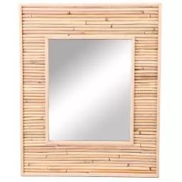 Miroir rotin et bambou 45x55cm