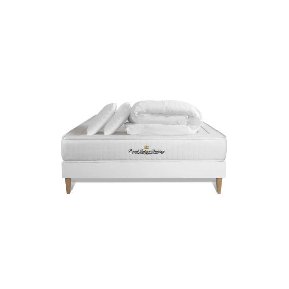 Pack prêt à dormir 200 x 200 cm sommier blanc
