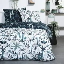 Parure de lit en Coton Bleu 260×240 cm