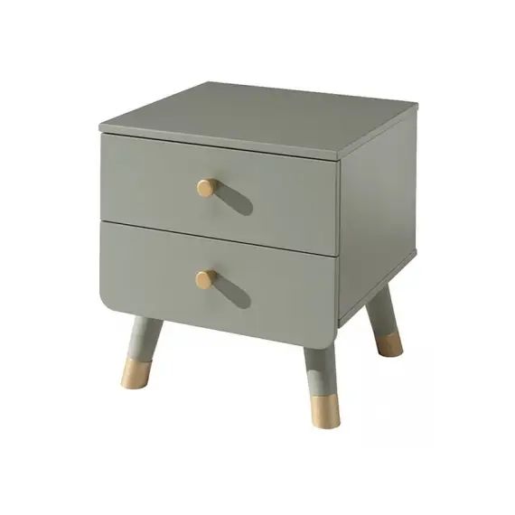 Table de chevet 2 tiroirs vert
