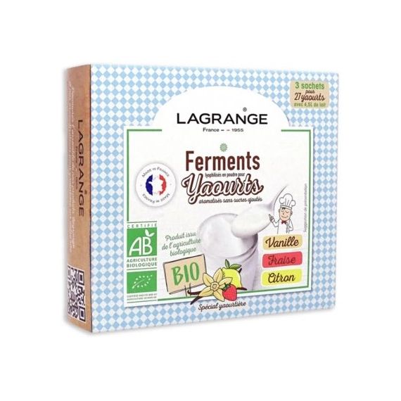Ferment lactique Lagrange BIO arome Vanille-Fraise-Citron