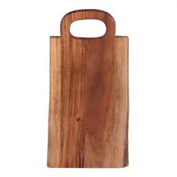 Planche à découper avec poignée 40,5×20 cm en bois  marron
