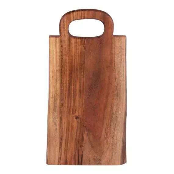 Planche à découper avec poignée 40,5×20 cm en bois  marron