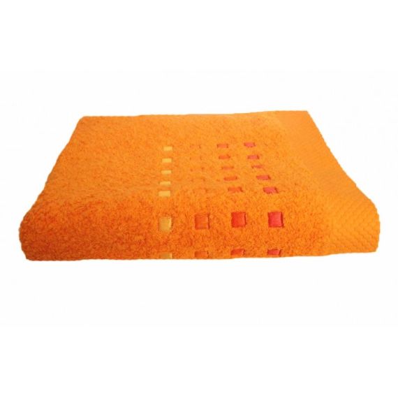 Drap de bain uni en 100% coton orange 100×150
