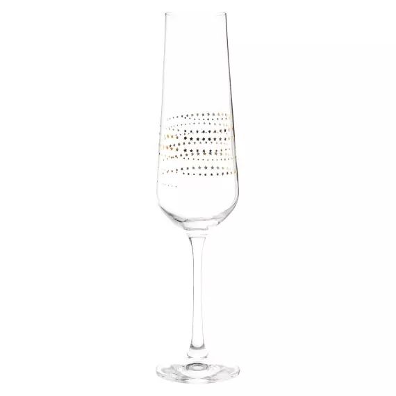 Flûte à champagne en verre motifs étoiles dorées Maisons du Monde Mr