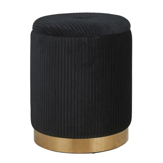 Tabouret coffre doré et noir
