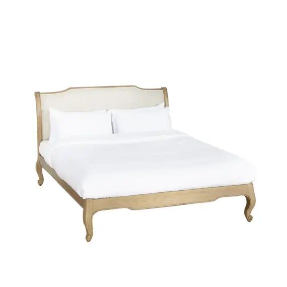 Lit double 160 en chêne et sommier naturel foncé