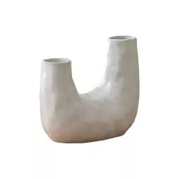 Vase en céramique U blanc