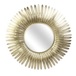 Miroir plumes dorées D53cm