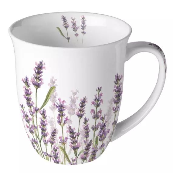 Tasse en porcelaine fine brins de Lavande