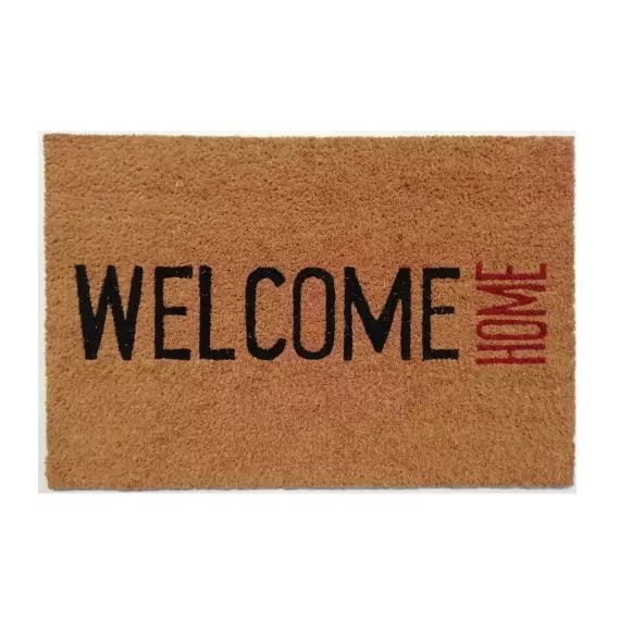 Paillasson marron avec imprimé Welcome Home » – 40 x 60 cm »