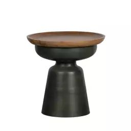 Dana – Table basse ronde en bois et métal ø53cm