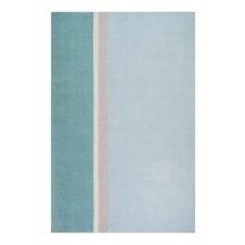 Tapis plat graphique bleu et gris coton pour chambre, salon 130×190